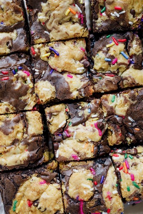 Easy Birthday Brookies Recipe Brownie Cookie Cake Babe