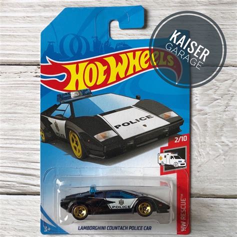 Hot Wheels Lamborghini Countach Police Car Shopee Malaysia