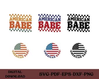 American Babe Svg Retro USA Png Th Of July Png Retro America Svg Th Of July America
