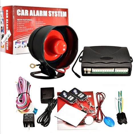 Car Alarm System One Way Vehicle Burglar Alarm Security Protection System with 2 Remote Control ...