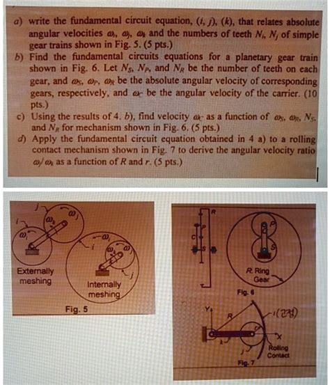 Solved Kinematics Mechanics Gear And Gear Train Write The Fundamental