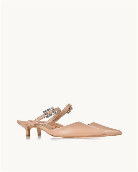 UZA Shoes Slingback Salto Médio Milano Nude Coleção Primavera Verão 2025