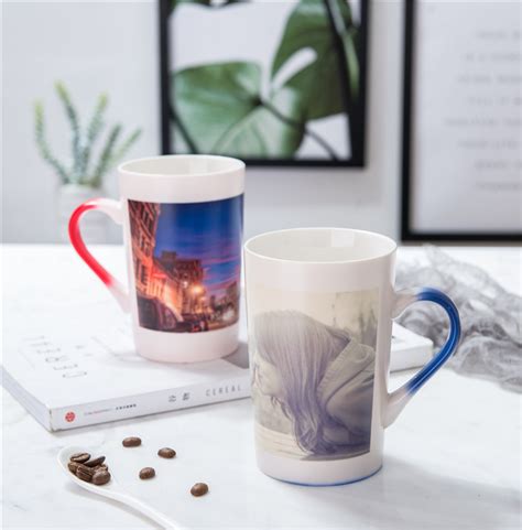 CustomMugCup 14oz Color Changing Mug Heat Sensitive Coffee Mug Hot Water Magic Cup For