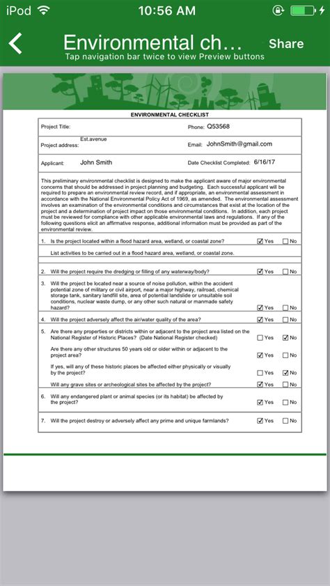 Environmental Inspection App