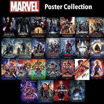 marvel cinematic universe mcu poster set   movies cheapest