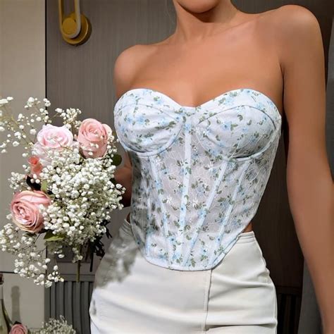 Soutien Gorge Sexy Marque M60295 Bustier Lingerie Corset Haut Court Couleur Blanc Blanc