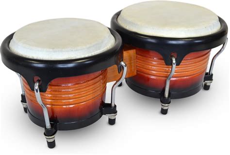 Amazon.com: Bongo Drums 7"& 8" Sunburst Body - Curved Rim / Black Rim ...