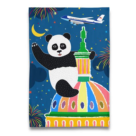 Giant Panda At The US Capitol Tea Towel Naked Decor