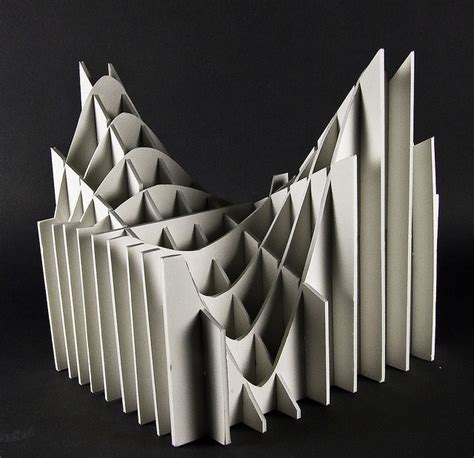 Origami Sculpture White Folded Paper Art