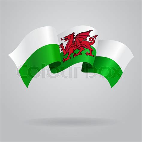 Welsh waving Flag. Vector illustration ... | Stock vector | Colourbox