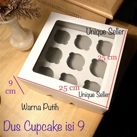 Jual Dus Box Kotak Cupcake Isi 9 DUPLEX PUTIH 25x25x9 Cm Dus Cupcake