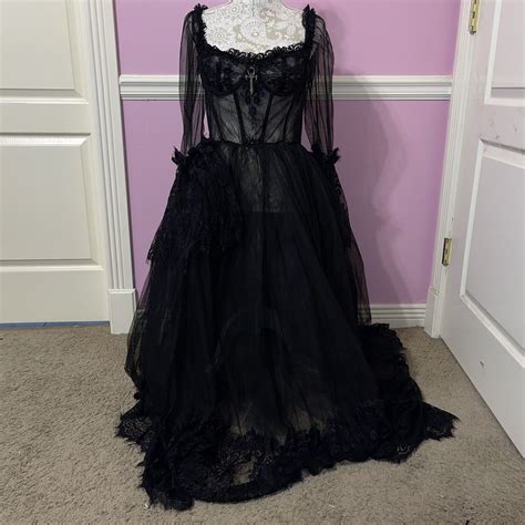 Widow Gothic Victorian Wedding Maxi Lace Dress Dolls Kill Goth Dance