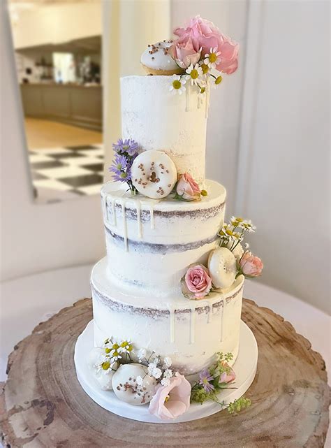 Rustic Semi Naked Wedding Cakes The Cakery Leamington Spa Warwickshire Cake Boutique
