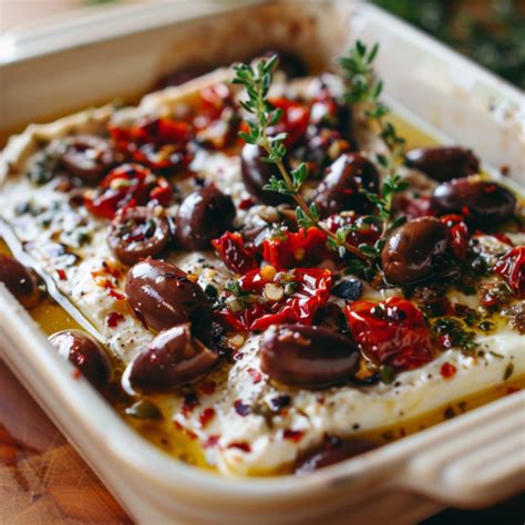 Baked Feta With Olives Sun Dried Tomatoes Recipes