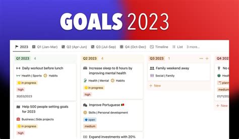 Goals 2023 Prototion Buy Notion Template