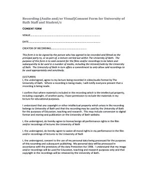 Fillable Online Bath Ac University Members Consent Form University Of