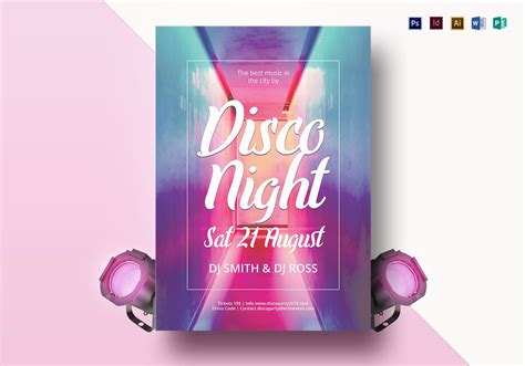 Vibrant Disco Flyer Design Template In PSD Word Publisher