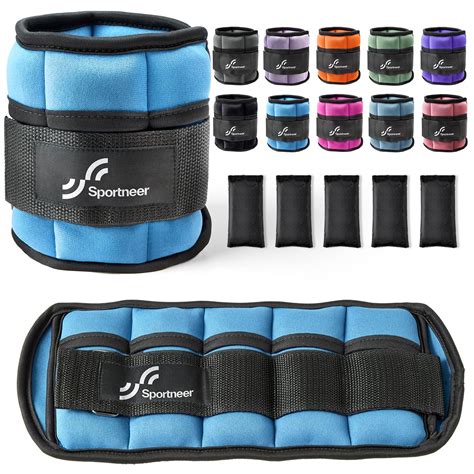 Sportneer Adjustable Ankle Weights 1 Pair 2 4 6 8 10lbs Leg Weight