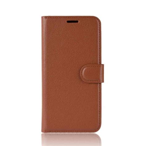 Capa Flip Para Alcatel Pixi Castanho Apoio E Suporte De