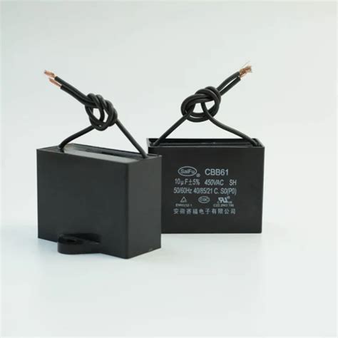 Ceiling Fan Capacitor Cbb61 10UF 450V AC 2 Wires Metallized