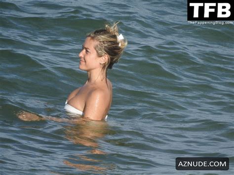 Kristin Cavallari Sexy Seen Flaunting Her Hot Figure Wearing A White Bikini At The Beach In Los