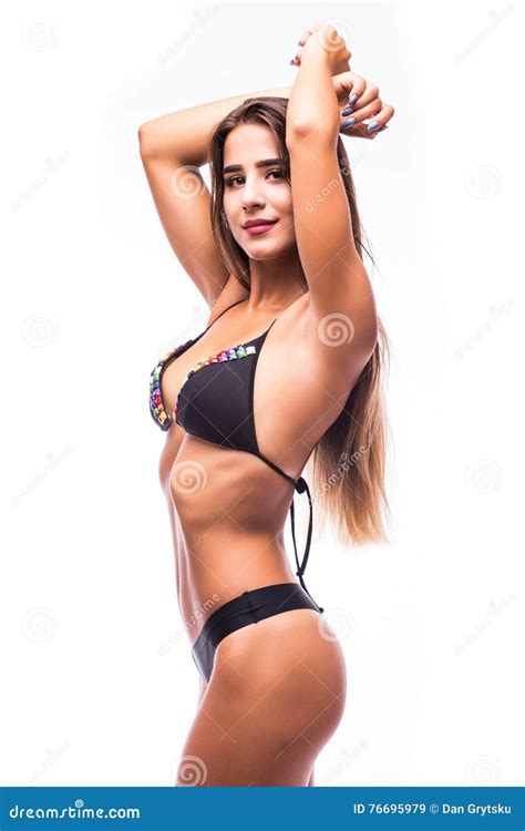 Woman in Swimsuit with Perfect Abs Stock Image - Image of healthy