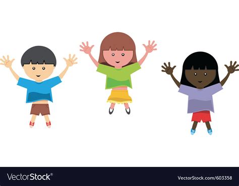 Kids jumping Royalty Free Vector Image - VectorStock