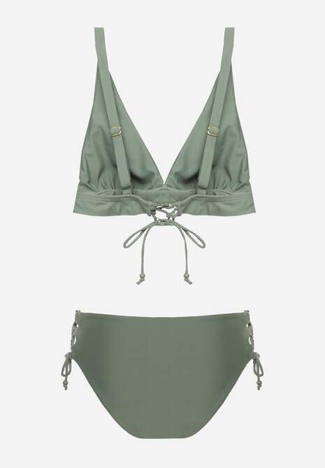 Ciemnozielone Bikini Z Tr Jk Tnymi Miseczkami I Wi Zanymi Majtkami Typu Figi Niwyn Renee