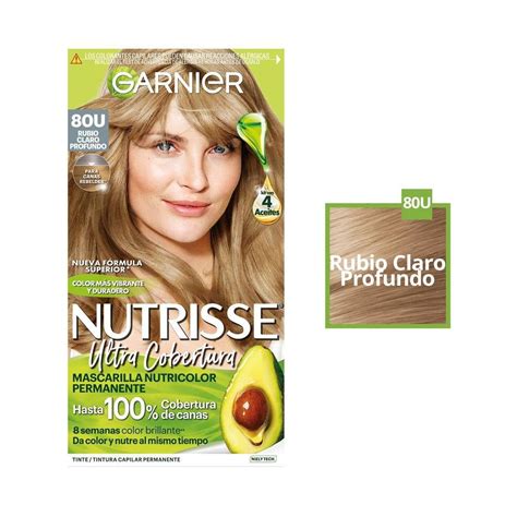 Tinte Para Cabello Garnier Nutrisse Ultra Cobertura 80u Rubio Claro