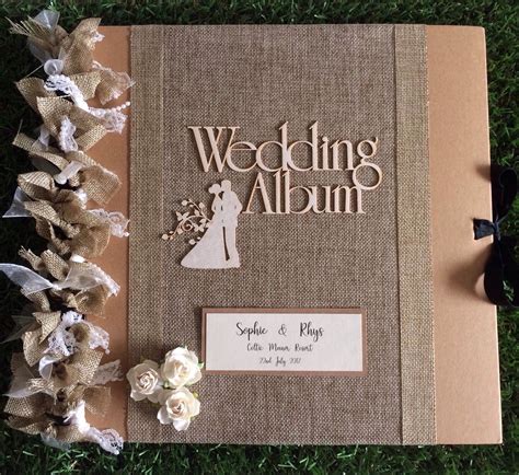 Rustic Vintage Wedding Scrapbook Album Photo Album Guestbook Size 12