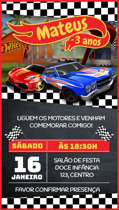 Invitaci N De Cumplea Os De Hot Wheels Hot Wheels Invitations Hot Wheels Hot Weels