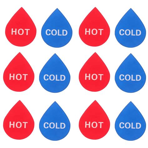 MLINS Pairs Hot And Cold Water Signs Hot And Cold Water Indicators For Bathroom Kitchen And