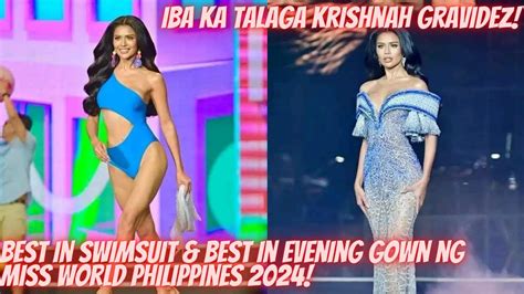 KRISHNAH GRAVIDEZ BEST IN SWIMSUIT BEST IN EVENING GOWN NG MISS WORLD