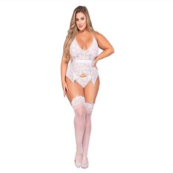 Oem Wholesale Hligh Quality Sexy Lace Plus Size Sexy Lingerie For Fat Women Babydoll With Socks