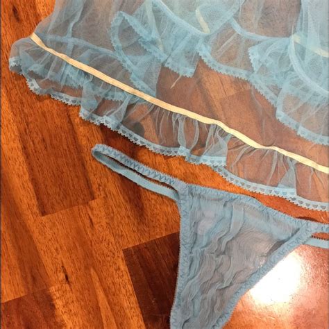 Victoria Secret Turquoise Sheer Lingerie Set Gem