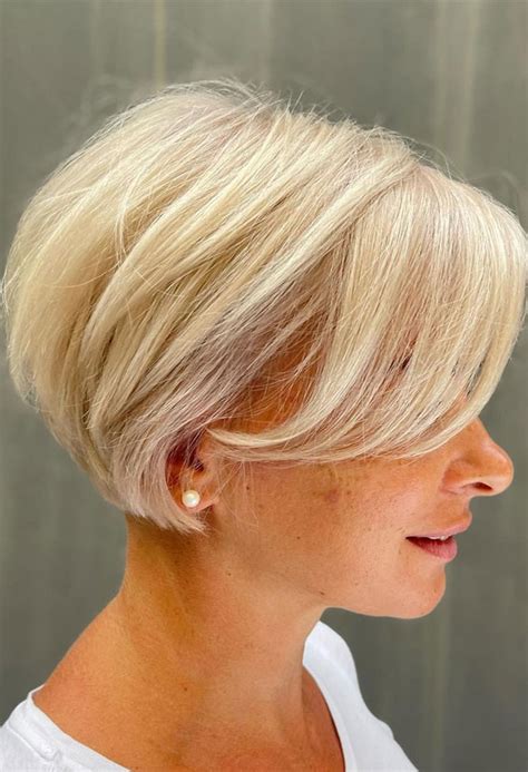 30 Layered Bob Haircuts For 2023 Metallic Blonde Layered Cut I Take