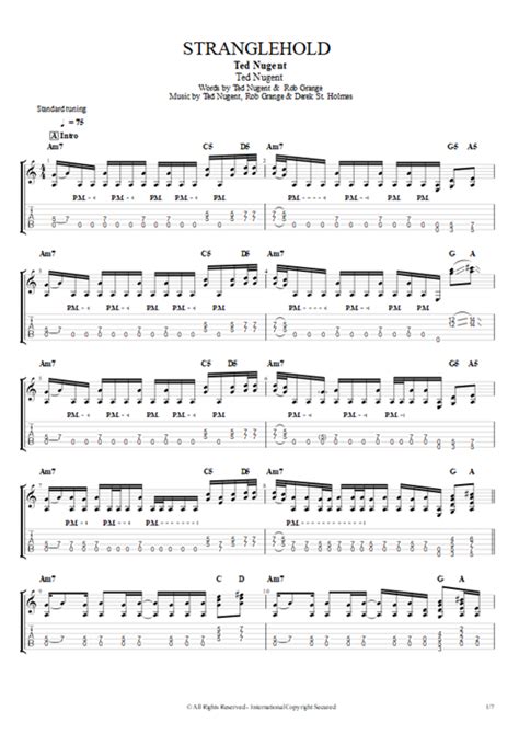 Stranglehold Tab By Ted Nugent Guitar Pro Full Score Mysongbook