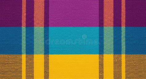 Close-up of a Woven Fabric with Horizontal Stripes in Purple Blue