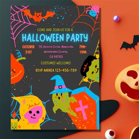 Editable Party Invitation Halloween Invite Halloween Party Invitation Printable Invitation