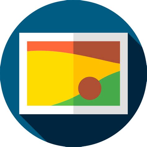 Picture Flat Circular Flat Icon