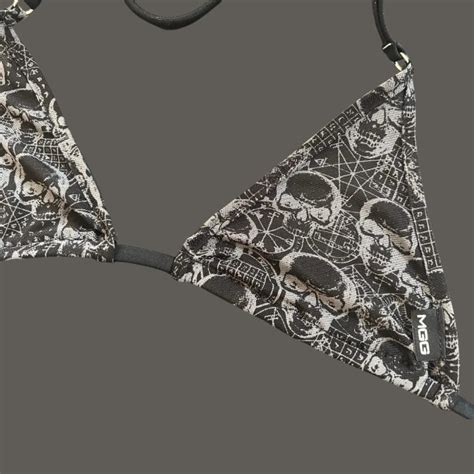 Skull Sheer Mini Bikini Top Micro Gigi