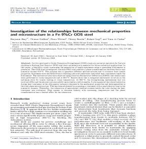 Investigation Of The Relationships Between Mechanical Properties And