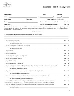 Fillable Online Cosmetic Updated New Patient Paperwork For Merge