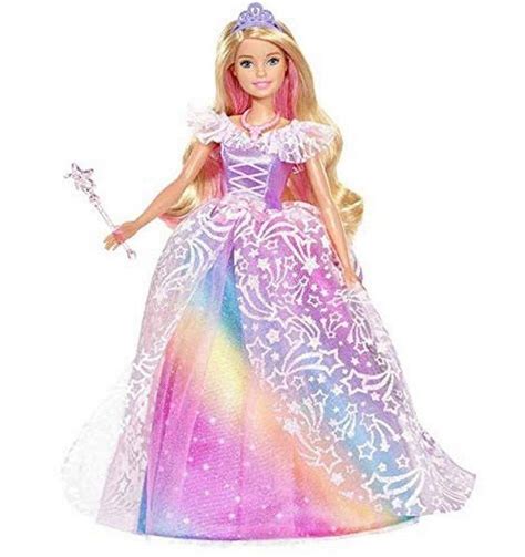 Buy Barbie Dreamtopia Royal Ball Princess Doll Blonde Wearing Glittery Rainbow Ball Gown With