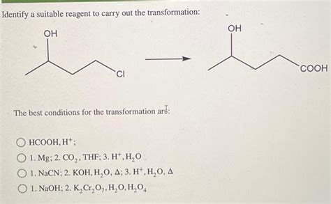 Answered Identify A Suitable Reagent To Carry Bartleby