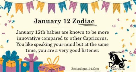 January 12 Zodiac Is Capricorn, Birthdays And Horoscope - ZodiacSigns101