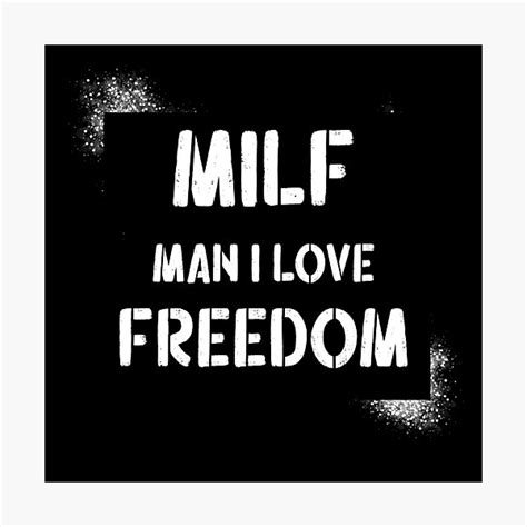 Cooles MILF Mann I Love Freedom Zitat In Schablonen Pinsel Schrift