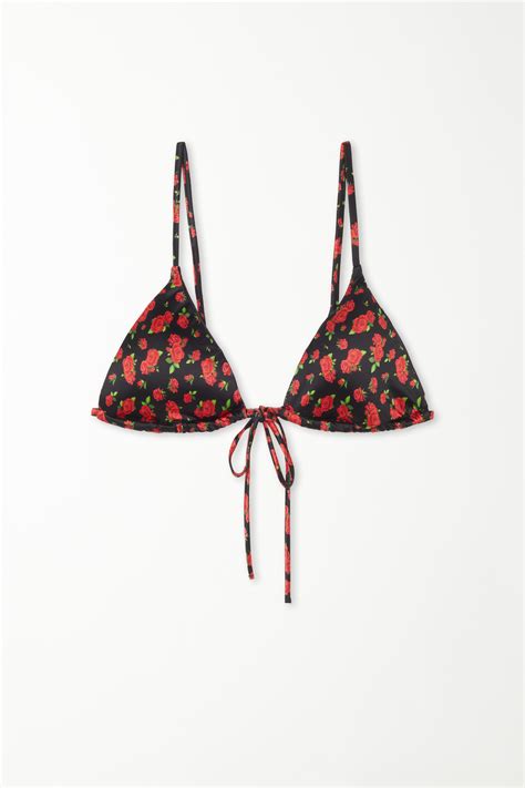 Spicy Roses Triangle Bikini Top With Removable Cups Tezenis