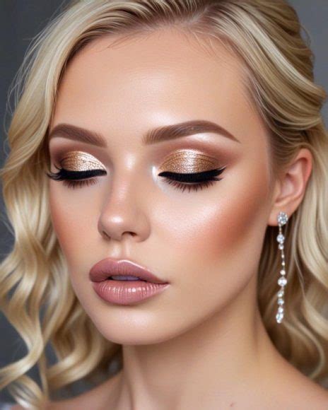 Bridal Makeup Looks For Every Hair Colour Golden Bronze And Glossy Nude Bridal Look