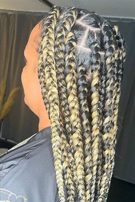 Trendy Looks For Mixed Blonde Knotless Braids In Lookosm